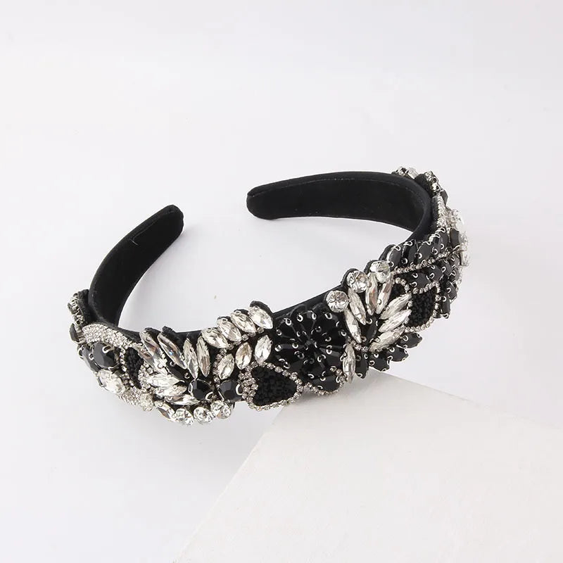 Baroque Style Flower Rhinestone Inlay Hair Band