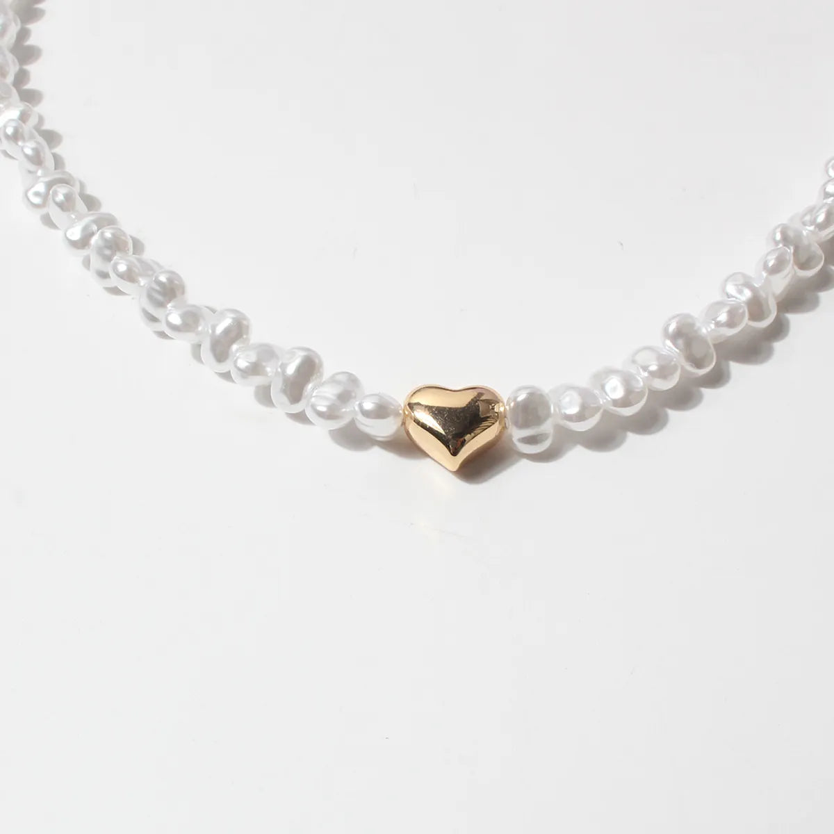 Baroque Style Heart Shape Imitation Pearl Necklace 1 Piece