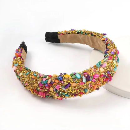 Baroque Style Multicolor Plastic Resin Diamond Hair Band