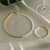 Baroque Style Round Copper Gold Plated Bracelets Necklace In Bulk