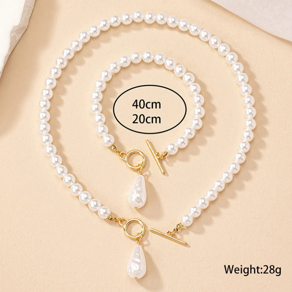 Baroque Style Round Imitation Pearl Wholesale Bracelets Necklace