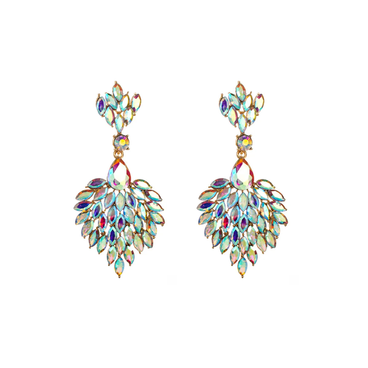 Baroque Style Shiny Water Droplets Alloy Plating Inlay Rhinestones Glass Gold Plated Women'S Drop Earrings