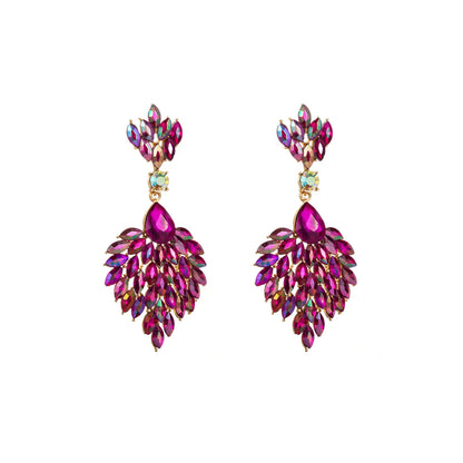 Baroque Style Shiny Water Droplets Alloy Plating Inlay Rhinestones Glass Gold Plated Women'S Drop Earrings