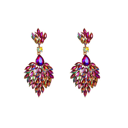 Baroque Style Shiny Water Droplets Alloy Plating Inlay Rhinestones Glass Gold Plated Women'S Drop Earrings