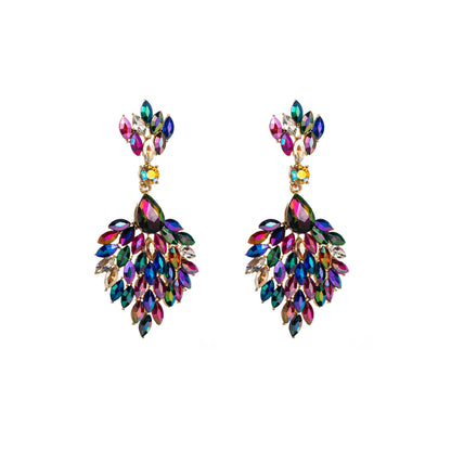 Baroque Style Shiny Water Droplets Alloy Plating Inlay Rhinestones Glass Gold Plated Women'S Drop Earrings