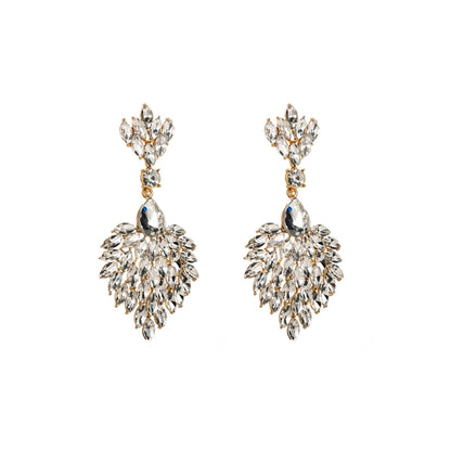 Baroque Style Shiny Water Droplets Alloy Plating Inlay Rhinestones Glass Gold Plated Women'S Drop Earrings