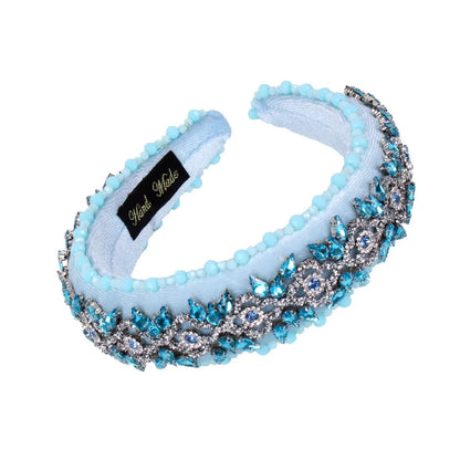 Baroque Style U Shape Sponge Inlay Rhinestones Pearl Hair Band 1 Piece