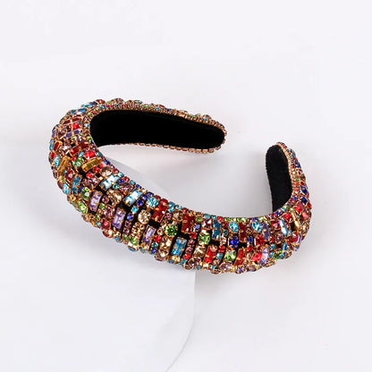 Baroque Style U Shape Sponge Inlay Rhinestones Pearl Hair Band 1 Piece