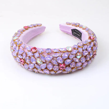 Baroque Style U Shape Sponge Inlay Rhinestones Pearl Hair Band 1 Piece