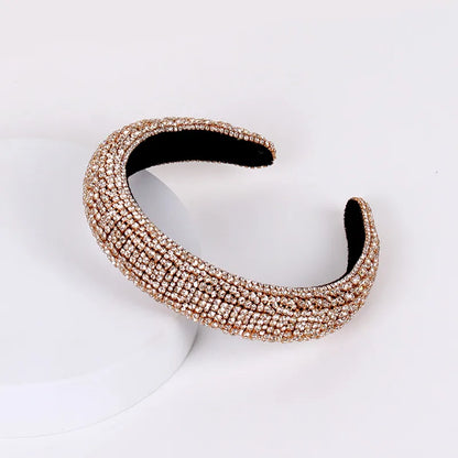 Baroque Style U Shape Sponge Inlay Rhinestones Pearl Hair Band 1 Piece