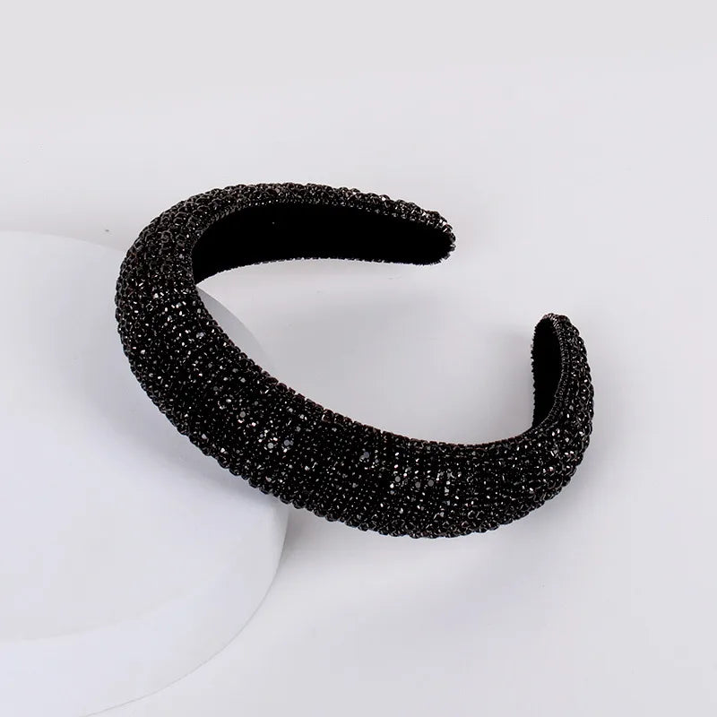 Baroque Style U Shape Sponge Inlay Rhinestones Pearl Hair Band 1 Piece