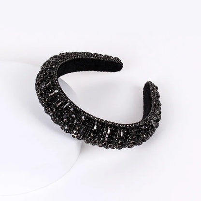 Baroque Style U Shape Sponge Inlay Rhinestones Pearl Hair Band 1 Piece