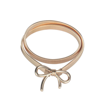 Basic Bow Knot Metal Polishing Women'S Chain Belts