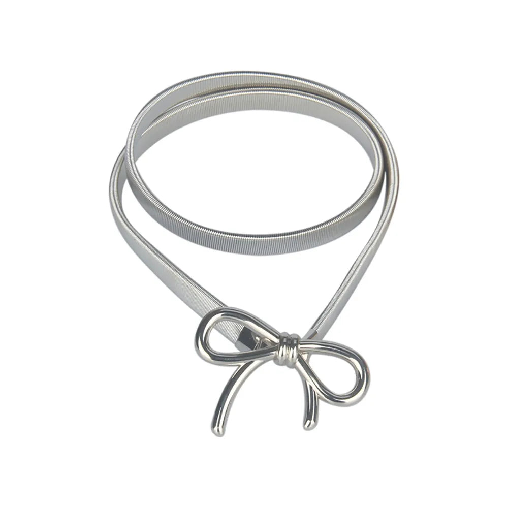 Basic Bow Knot Metal Polishing Women'S Chain Belts