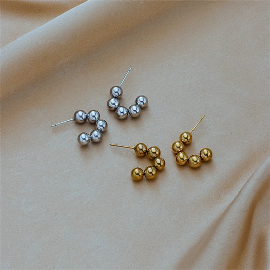 1 Pair Basic C Shape Gold Plated Titanium Steel Gold Plated Ear Studs