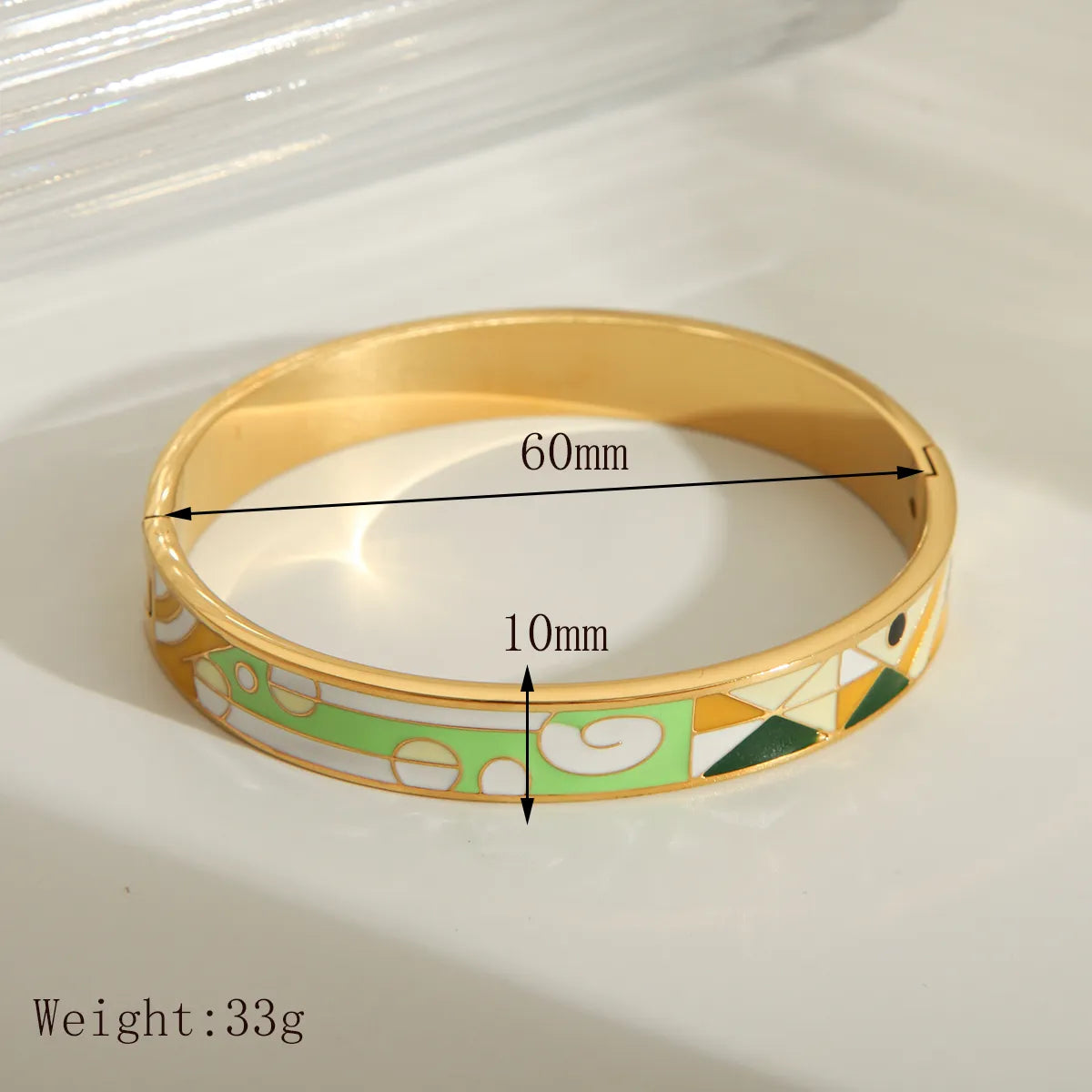 Basic Classic Style Commute Solid Color 304 Stainless Steel 18K Gold Plated Bangle In Bulk