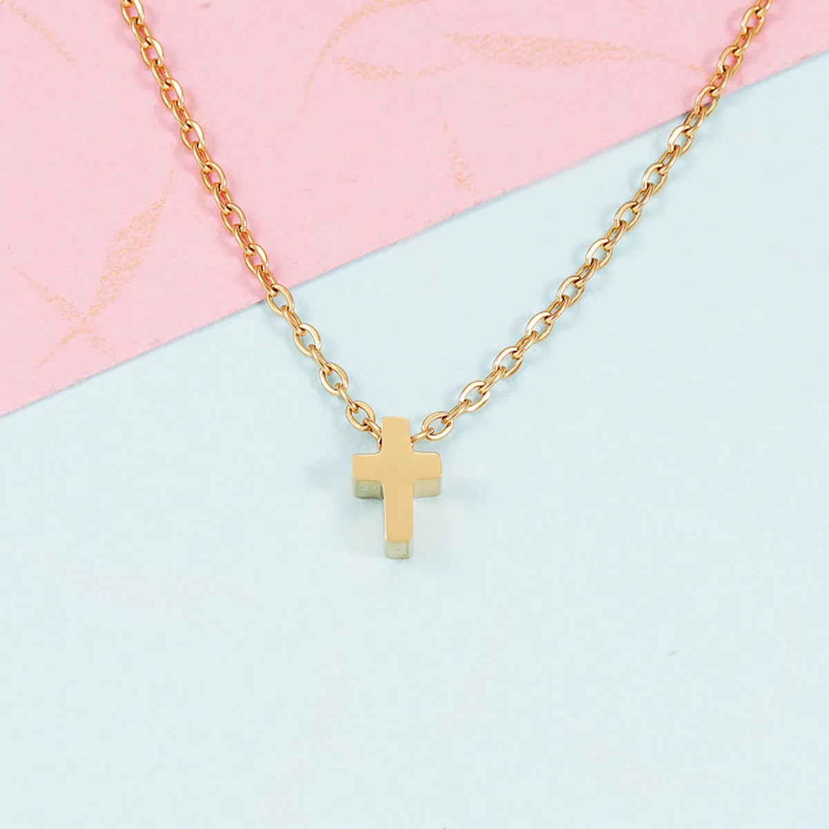 Basic Classic Style Cross Stainless Steel Plating Gold Plated Silver Plated Pendant Necklace