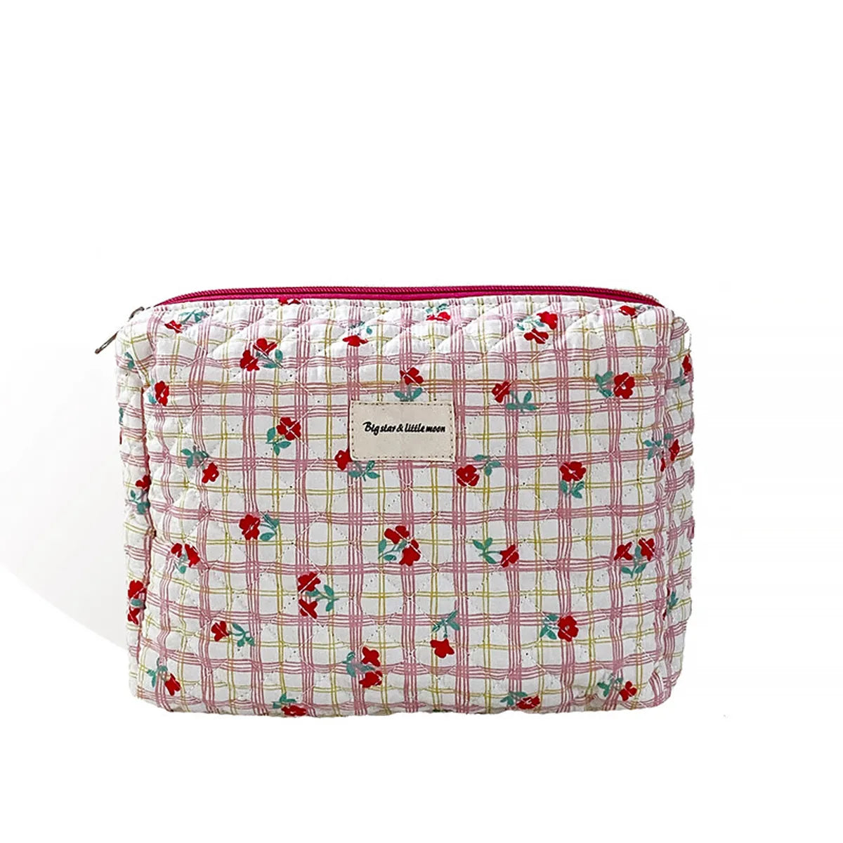 Basic Classic Style Flower Cotton Square Makeup Bags