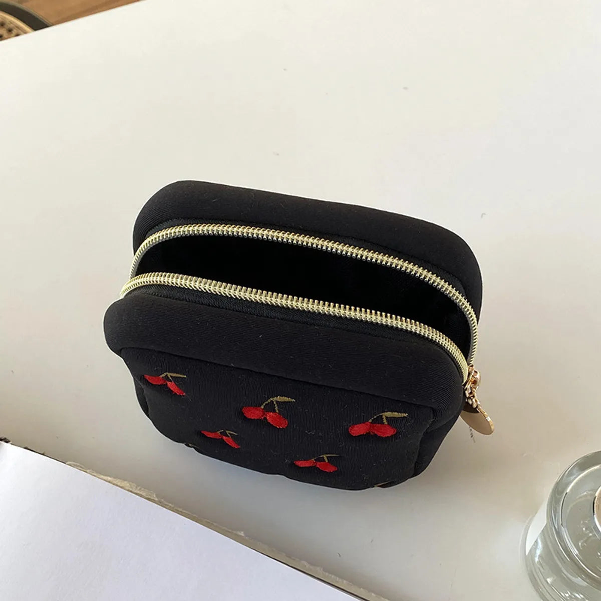 Basic Classic Style Fruit Polyester Square Makeup Bags