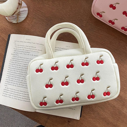 Basic Classic Style Fruit Polyester Square Makeup Bags