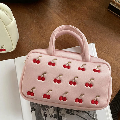 Basic Classic Style Fruit Polyester Square Makeup Bags