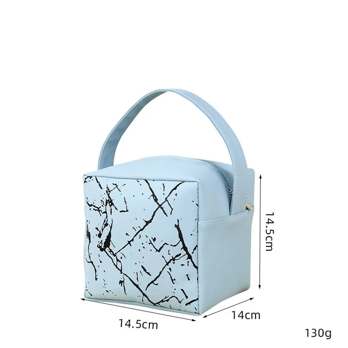 Basic Classic Style Geometric Pu Leather Square Makeup Bags