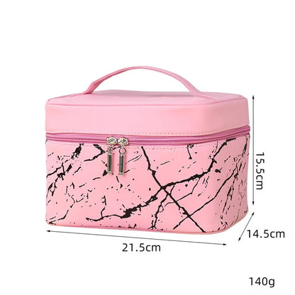 Basic Classic Style Geometric Pu Leather Square Makeup Bags