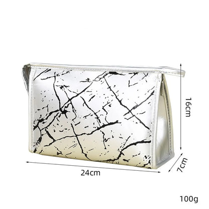 Basic Classic Style Geometric Pu Leather Square Makeup Bags