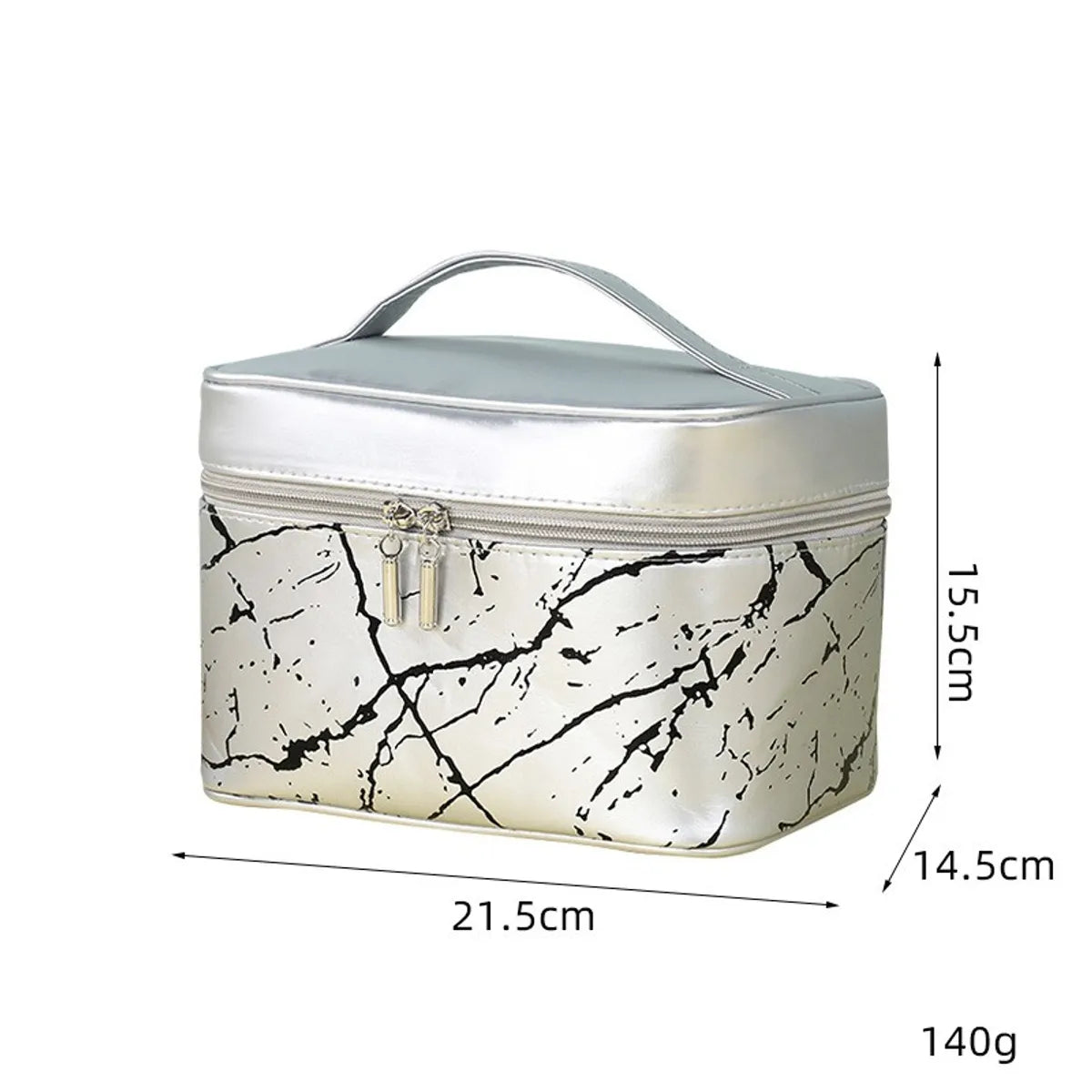 Basic Classic Style Geometric Pu Leather Square Makeup Bags