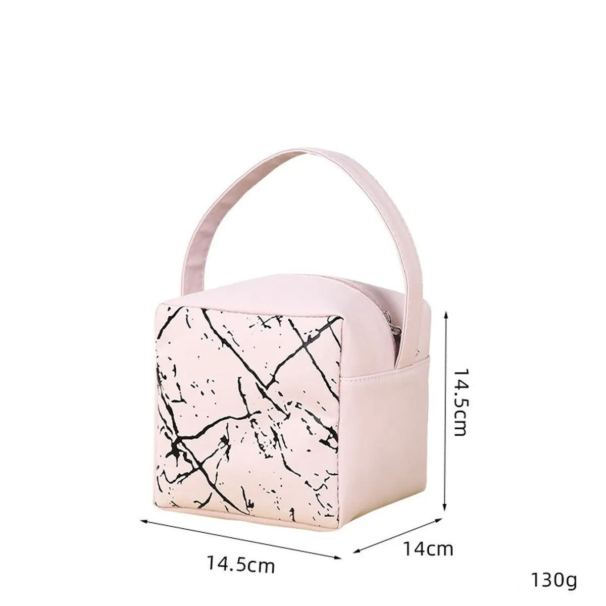 Basic Classic Style Geometric Pu Leather Square Makeup Bags