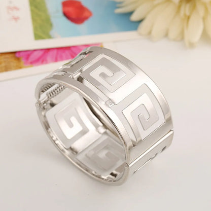 Basic Classic Style Geometric Round Metal Plating Hollow Out Unisex Bangle