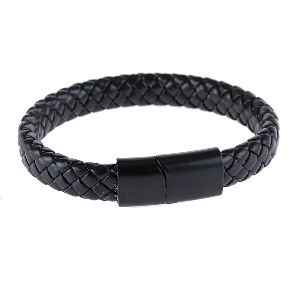 Basic Classic Style Geometric Solid Color Pu Leather Men'S Bracelets