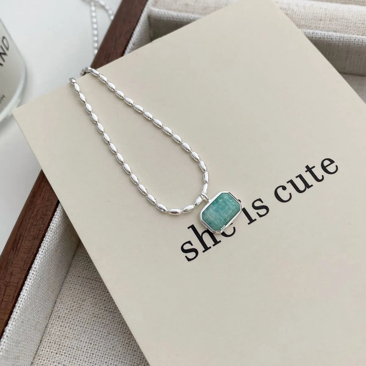 Basic Classic Style Geometric Sterling Silver Pendant Necklace