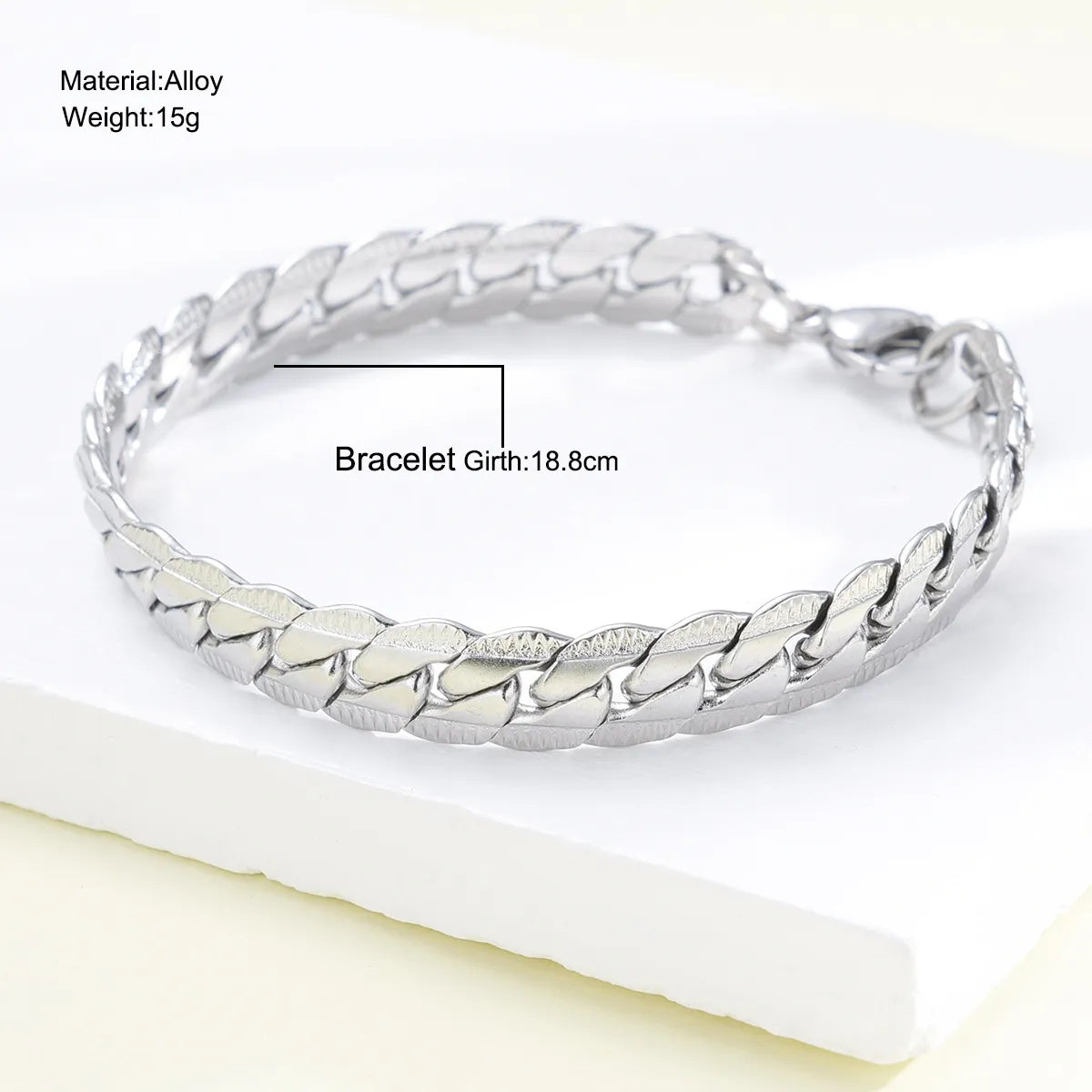 Basic Classic Style Geometric Titanium Steel Plating Men'S Bracelets