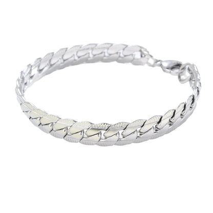 Basic Classic Style Geometric Titanium Steel Plating Men'S Bracelets