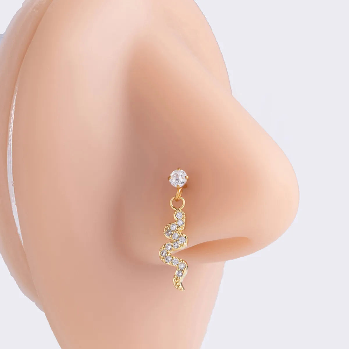 Basic Classic Style Heart Shape Flower Butterfly Stainless Steel Plating Inlay Zircon 18k Gold Plated Nose Studs