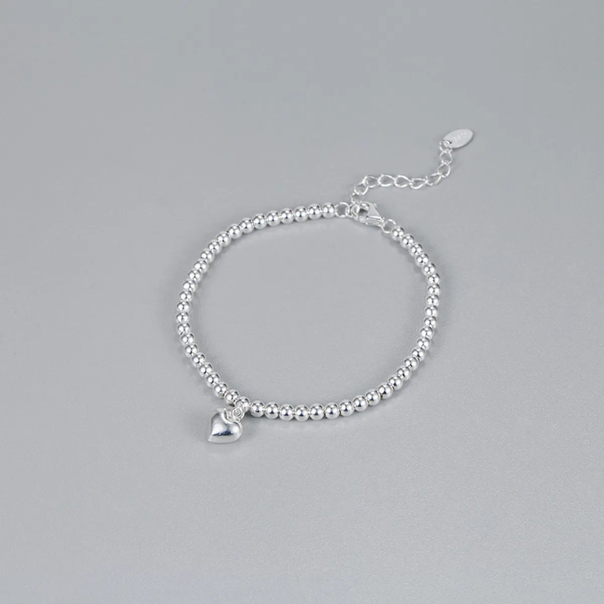 Basic Classic Style Heart Shape Sterling Silver Plating Bracelets