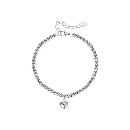 Basic Classic Style Heart Shape Sterling Silver Plating Bracelets