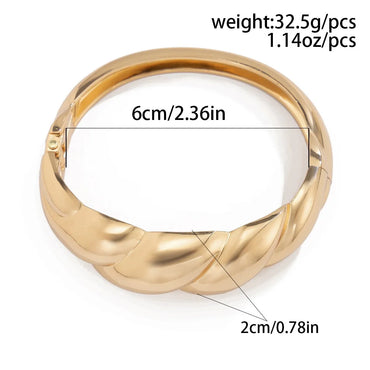 Basic Classic Style Irregular Round Solid Color Alloy Wholesale Bangle