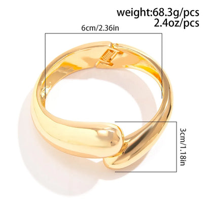 Basic Classic Style Irregular Round Solid Color Alloy Wholesale Bangle