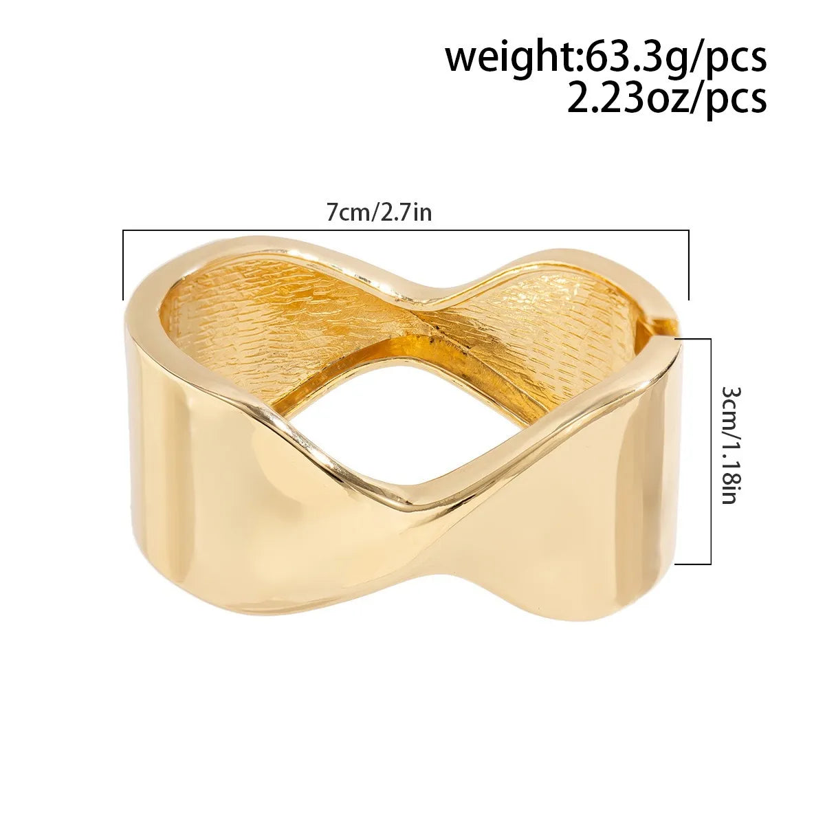 Basic Classic Style Irregular Round Solid Color Alloy Wholesale Bangle