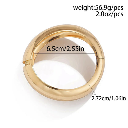 Basic Classic Style Irregular Round Solid Color Alloy Wholesale Bangle