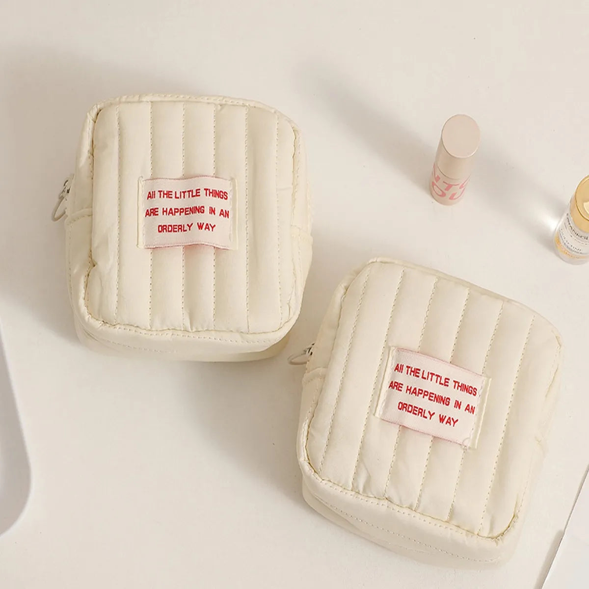 Basic Classic Style Letter Canvas Makeup Bags