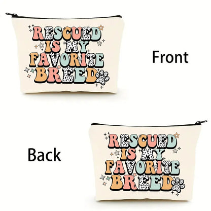 Basic Classic Style Letter Linen Square Makeup Bags