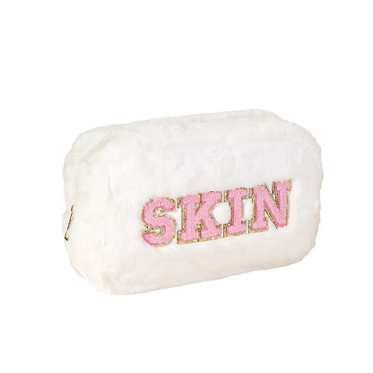 Basic Classic Style Letter Plush Square Makeup Bags