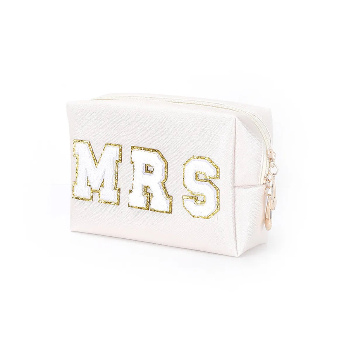 Basic Classic Style Letter Pu Leather Square Makeup Bags