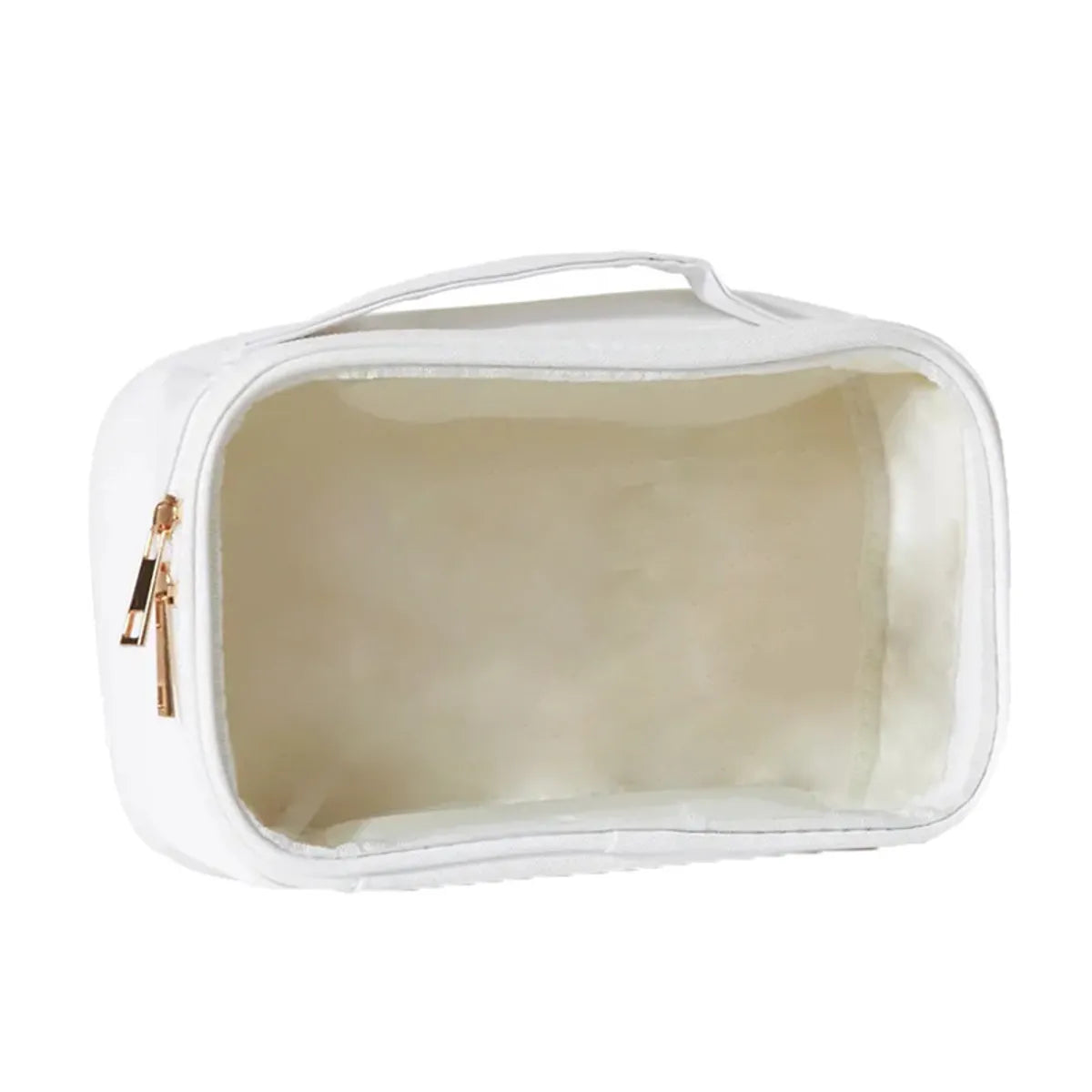 Basic Classic Style Letter Solid Color PVC Square Makeup Bags