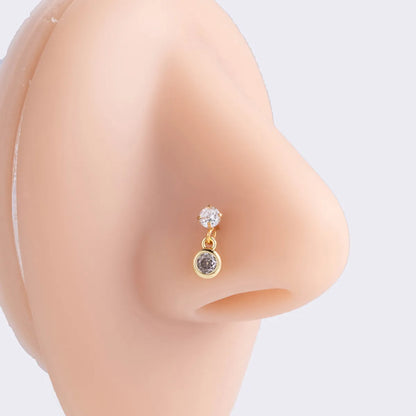 Basic Classic Style Moon Starfish Heart Shape Stainless Steel Plating Inlay Zircon 18k Gold Plated Nose Studs