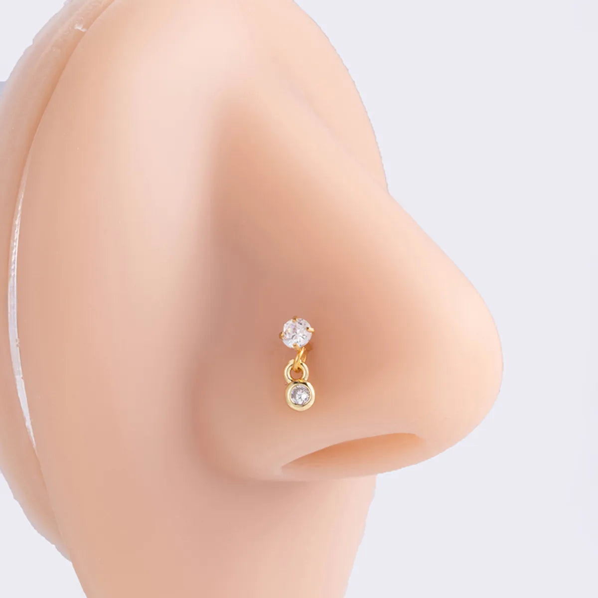 Basic Classic Style Moon Starfish Heart Shape Stainless Steel Plating Inlay Zircon 18k Gold Plated Nose Studs