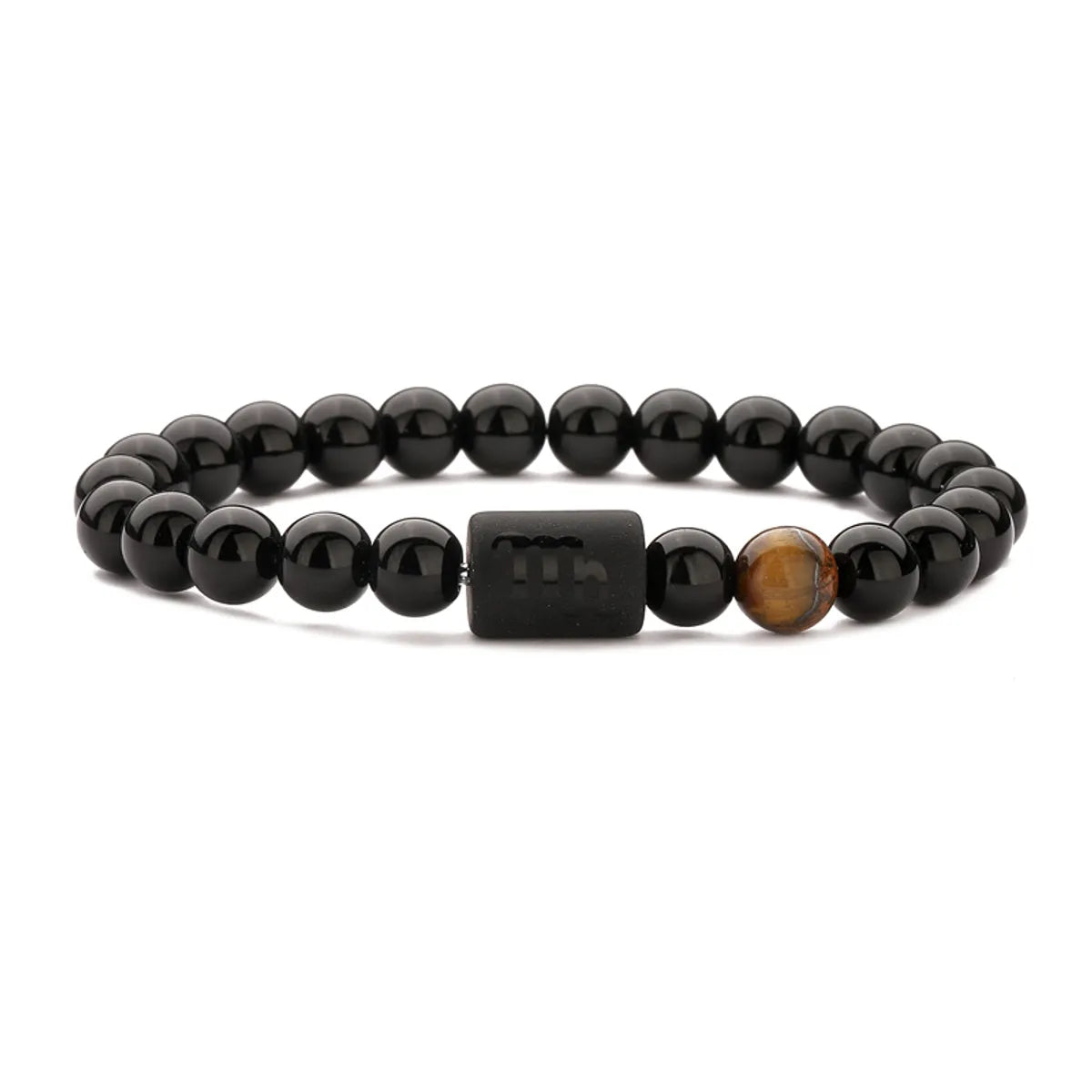 Basic Classic Style Round Natural Stone Agate Beaded Unisex Bracelets